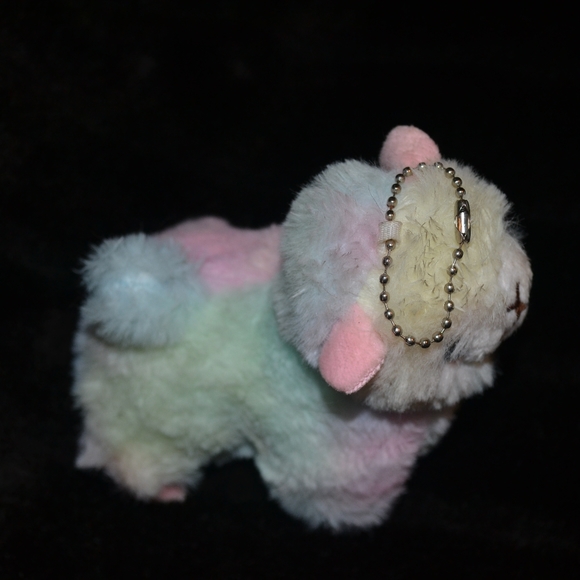 NWOT Rainbow Alpaca Plush Keychain - Picture 3 of 4
